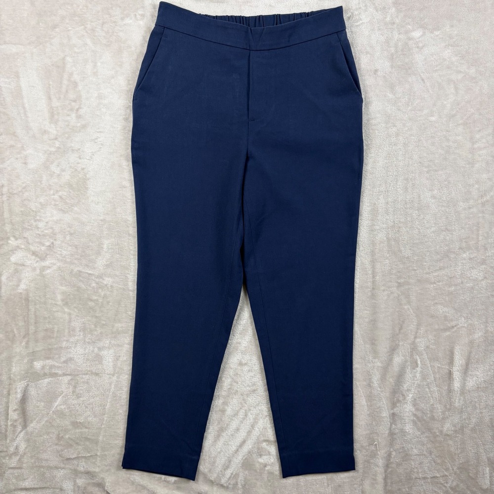 Banana Republic Women Size 4 Navy Blue Tapered Ankle Dress Pull On Pants  Office